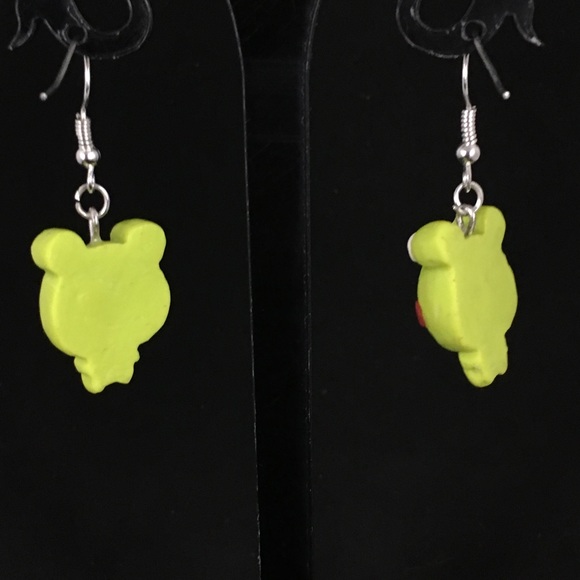 Handmade Polymer Clay Frog Earrings - Picture 6 of 8